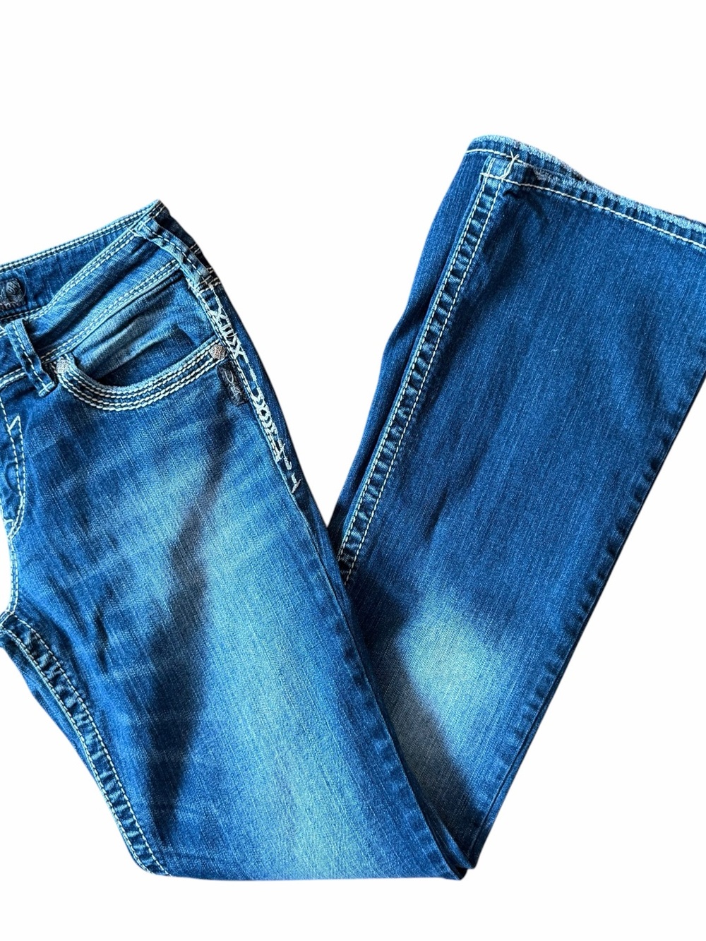 Silver Jeans Suki Women’s Size 29x33 Bootcut Medium Wash Mid Rise Thick Stitch - Picture 12 of 13